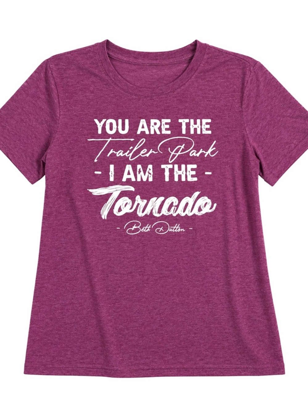 You Are The Trailer Park I Am The Tornado Graphic Tee - Plum - Picture 2 of 4